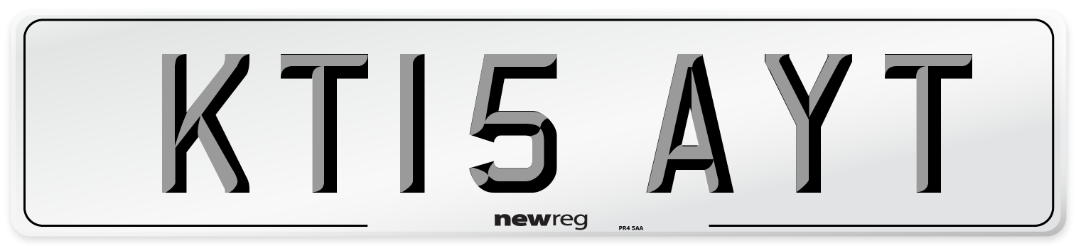 KT15 AYT Number Plate from New Reg